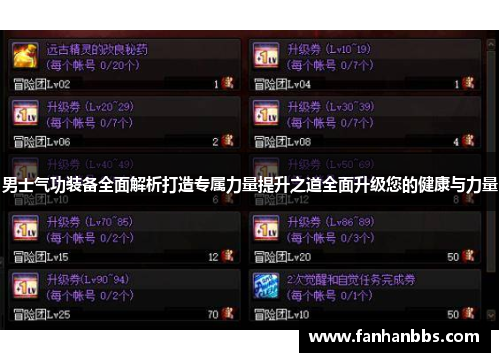 男士气功装备全面解析打造专属力量提升之道全面升级您的健康与力量